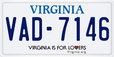 VA license plate VAD7146