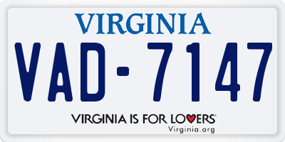 VA license plate VAD7147