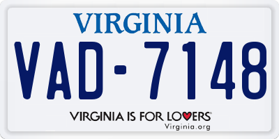 VA license plate VAD7148