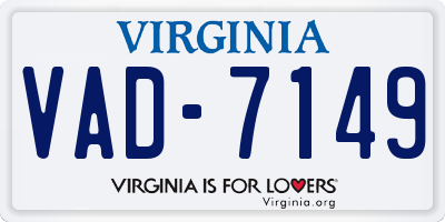 VA license plate VAD7149