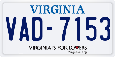 VA license plate VAD7153