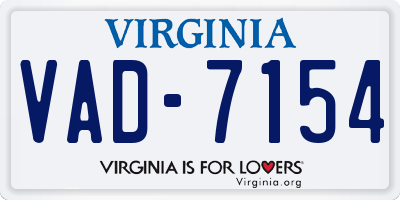 VA license plate VAD7154