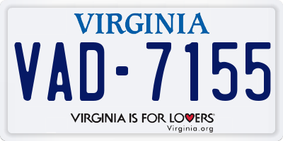 VA license plate VAD7155