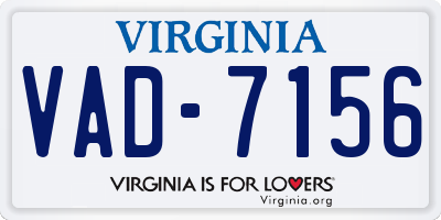 VA license plate VAD7156