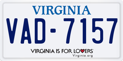 VA license plate VAD7157