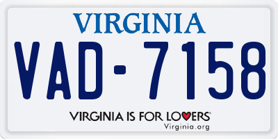 VA license plate VAD7158