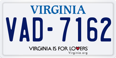 VA license plate VAD7162