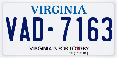 VA license plate VAD7163