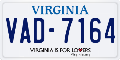 VA license plate VAD7164