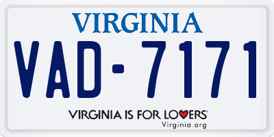 VA license plate VAD7171