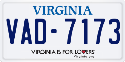 VA license plate VAD7173