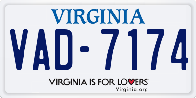 VA license plate VAD7174