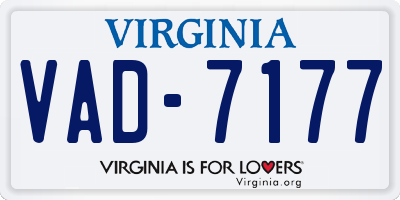 VA license plate VAD7177