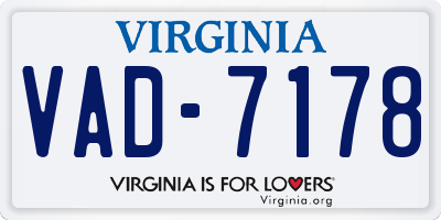 VA license plate VAD7178