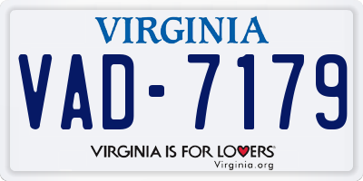 VA license plate VAD7179