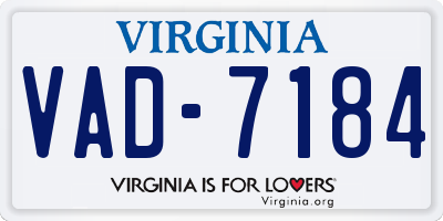 VA license plate VAD7184