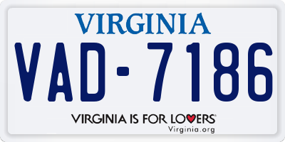 VA license plate VAD7186