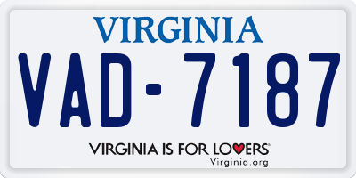 VA license plate VAD7187