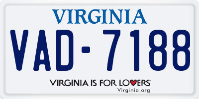 VA license plate VAD7188