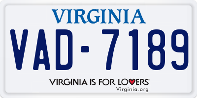 VA license plate VAD7189