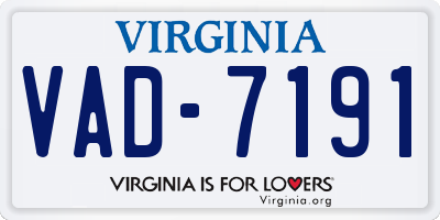 VA license plate VAD7191