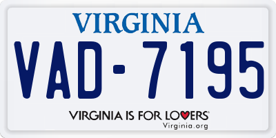 VA license plate VAD7195