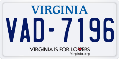 VA license plate VAD7196