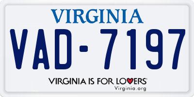 VA license plate VAD7197