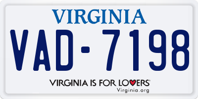 VA license plate VAD7198