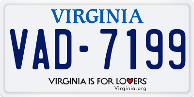 VA license plate VAD7199