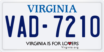 VA license plate VAD7210