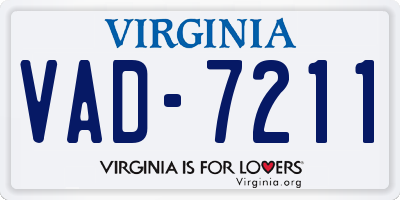 VA license plate VAD7211