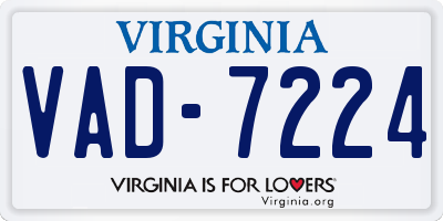 VA license plate VAD7224