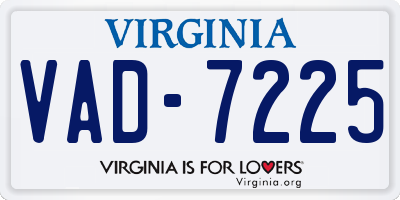 VA license plate VAD7225