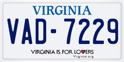 VA license plate VAD7229