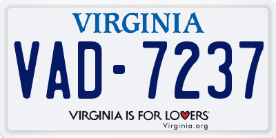 VA license plate VAD7237