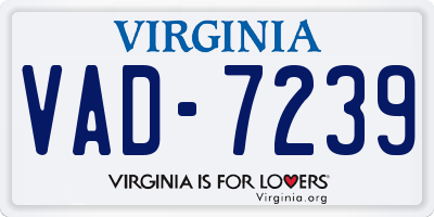 VA license plate VAD7239