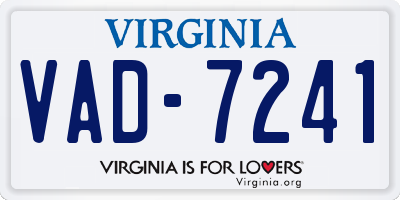 VA license plate VAD7241