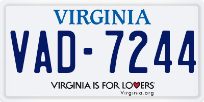 VA license plate VAD7244