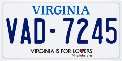 VA license plate VAD7245