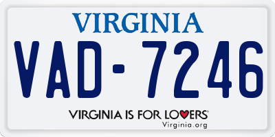 VA license plate VAD7246