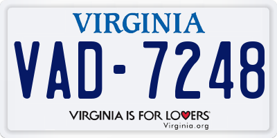 VA license plate VAD7248