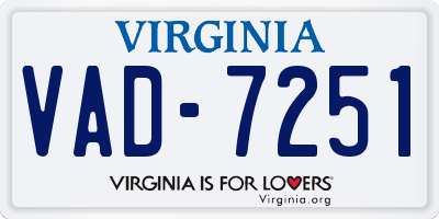 VA license plate VAD7251