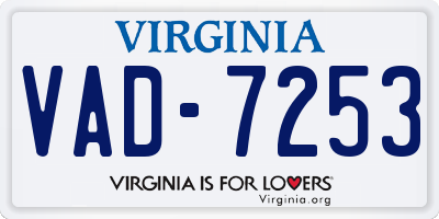 VA license plate VAD7253