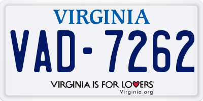 VA license plate VAD7262