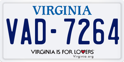 VA license plate VAD7264