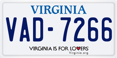 VA license plate VAD7266