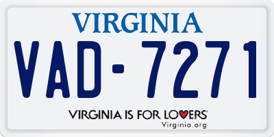 VA license plate VAD7271