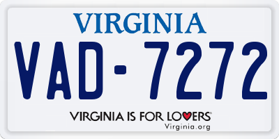 VA license plate VAD7272