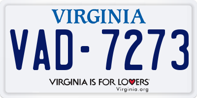 VA license plate VAD7273